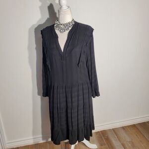 AMADI BOHEMIAN DRESS BLACK LONG SLEEVE RAYON POCKETS SIZE 2X